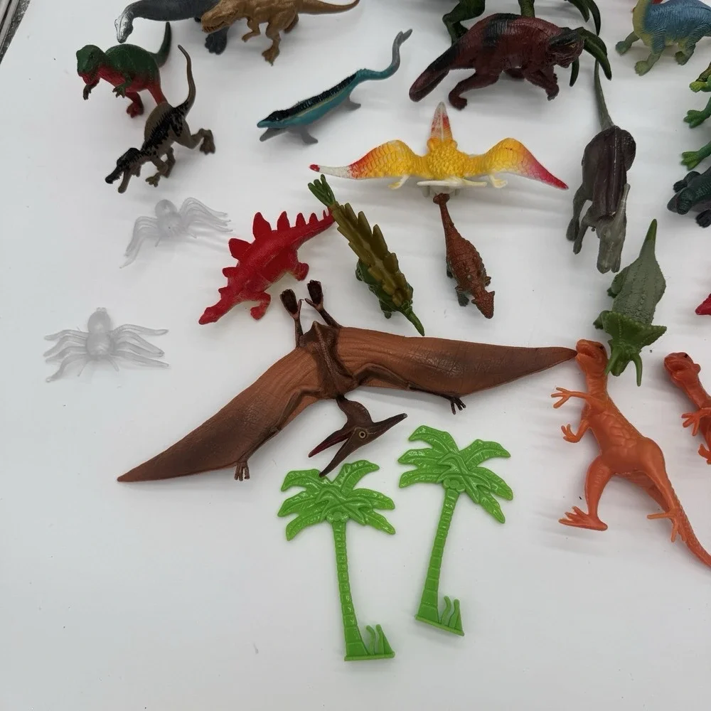 50+ Pc Dinosaur Toy Lot 48 Dinos‎ 5 Accessories Mixed Brands Vintage